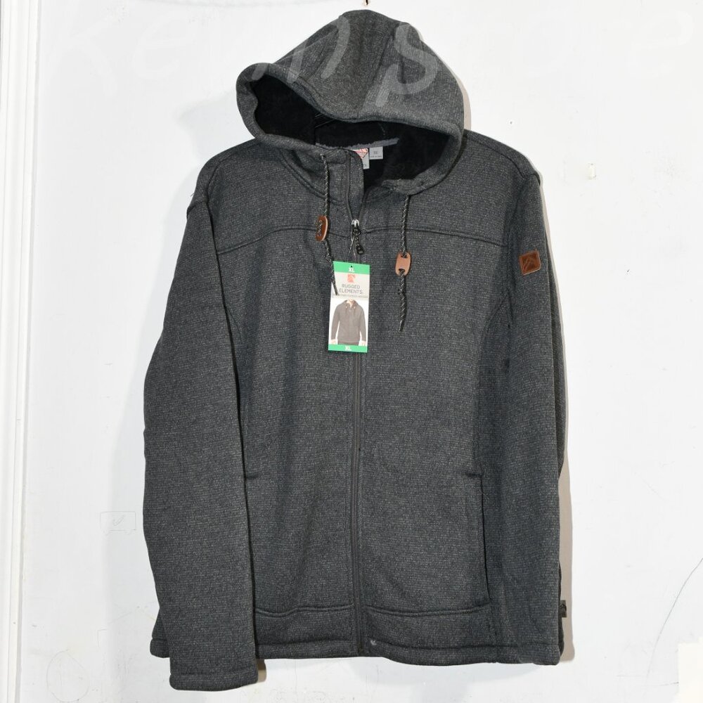 Black ‎ NWT Rugged Elements men's moutain fleece full zip hoodie